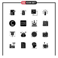 16 Universal Solid Glyph Signs Symbols of kyrgyzstan lab delivery medical tube Editable Vector Design Elements