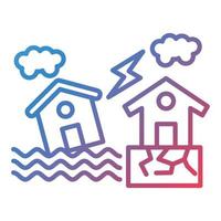Natural Disaster Line Gradient Icon vector