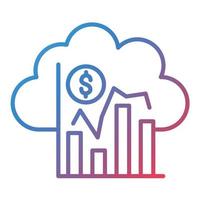 Cloud Statistics Line Gradient Icon vector