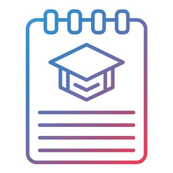 icono de gradiente de línea de notas vector