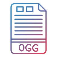 icono de gradiente de línea ogg vector