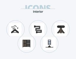 Interior Line Filled Icon Pack 5 Icon Design. . light. interior. lamp. table vector