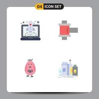 grupo de 4 signos y símbolos de iconos planos para impulsar elementos de diseño de vectores editables de embalaje de carrete de inicio de bebé