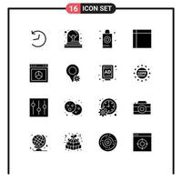 Editable Vector Line Pack of 16 Simple Solid Glyphs of element application room house home Editable Vector Design Elements