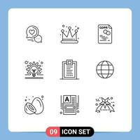 Modern Set of 9 Outlines and symbols such as coding gear data concept secure Editable Vector Design Elements