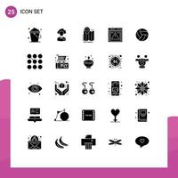 User Interface Pack of 25 Basic Solid Glyphs of computing route manager navigation location Editable Vector Design Elements