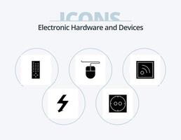 diseño de iconos del paquete de iconos de glifo de dispositivos 5. . hardware. RSS vector