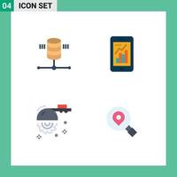 Modern Set of 4 Flat Icons and symbols such as computing blade web hosting infographic cutting Editable Vector Design Elements