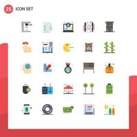 Group of 25 Flat Colors Signs and Symbols for writer paid check articles digital Editable Vector Design Elements