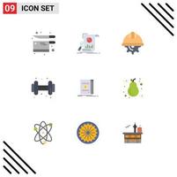 9 Universal Flat Colors Set for Web and Mobile Applications book dum research gym labor Editable Vector Design Elements