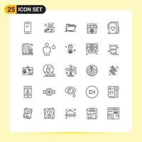 Set of 25 Commercial Lines pack for cards telephone archive phone folder Editable Vector Design Elements