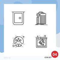 4 Universal Line Signs Symbols of buildings government home banking man Editable Vector Design Elements