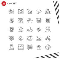 Set of 25 Commercial Lines pack for human body award sensor plan Editable Vector Design Elements