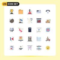 Set of 25 Vector Flat Colors on Grid for cookie phone plunger call photo Editable Vector Design Elements