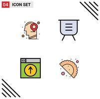 4 iconos creativos signos y símbolos modernos de carga de cabeza mente menos elementos de diseño vectorial editables web vector
