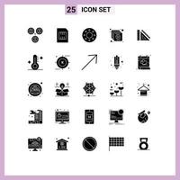 25 iconos creativos signos y símbolos modernos de construcción de reparación elementos de diseño vectorial editables multimedia a escala de donas vector