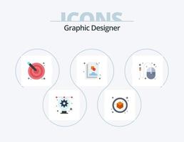 Graphic Designer Flat Icon Pack 5 Icon Design. design. file. arrow. creative. design vector