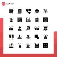 paquete de iconos de vector de stock de 25 signos de línea y símbolos para champán nueva etiqueta de llamada eliminar elementos de diseño de vector editables