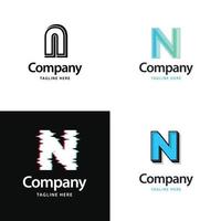 Letter N Big Logo Pack Design Creative Modern logos design for your business vector