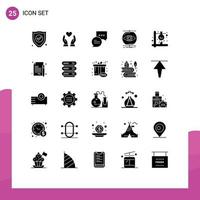 25 Creative Icons Modern Signs and Symbols of fire vision chat monitoring conception Editable Vector Design Elements