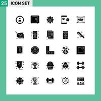 paquete de iconos de vector de stock de 25 signos y símbolos de línea para dibujar elementos de diseño de vector editables de informe de teléfono inteligente de configuración visual