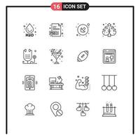 16 Creative Icons Modern Signs and Symbols of medicine form left fitness process Editable Vector Design Elements