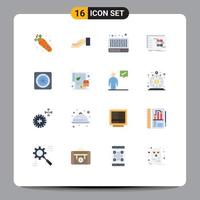 16 Creative Icons Modern Signs and Symbols of fan computer music tactical strategy Editable Pack of Creative Vector Design Elements