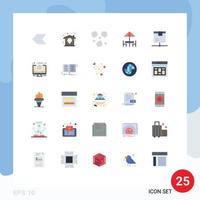 Flat Color Pack of 25 Universal Symbols of product logistic ice delivery furniture Editable Vector Design Elements