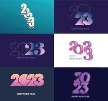 Big Set of 2023 Happy New Year logo text design 2023 number design template vector