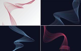 Collection of geometric minimal lines pattern set vector