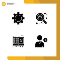 Thematic Vector Solid Glyphs and Editable Symbols of devices excel technology search laptop Editable Vector Design Elements