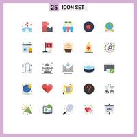 Pictogram Set of 25 Simple Flat Colors of environment earth day puzzle pieces badge multimedia Editable Vector Design Elements
