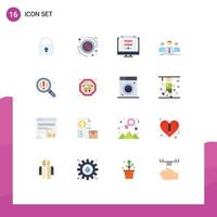 16 Flat Color concept for Websites Mobile and Apps leader employee cloud career sever Editable Pack of Creative Vector Design Elements