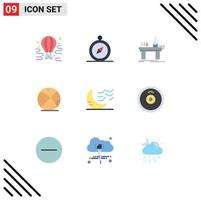 9 Universal Flat Color Signs Symbols of climate game biology ball production Editable Vector Design Elements