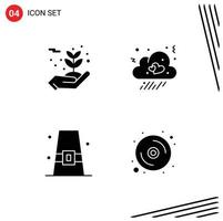 Set of 4 Modern UI Icons Symbols Signs for energy buckle protecting love fall Editable Vector Design Elements