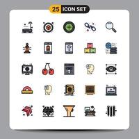 Set of 25 Modern UI Icons Symbols Signs for search magnifier money general web Editable Vector Design Elements