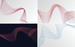 Collection of geometric minimal lines pattern set vector