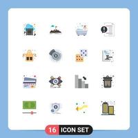 16 Universal Flat Colors Set for Web and Mobile Applications document communication mission shower bath Editable Pack of Creative Vector Design Elements