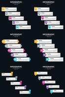 Vector 6 Infographics Pack Presentation slide template 5 Steps cycle diagrams and timelines