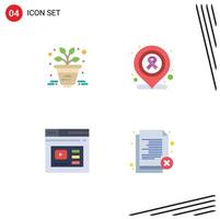 4 User Interface Flat Icon Pack of modern Signs and Symbols of business website hospital internet delete Editable Vector Design Elements