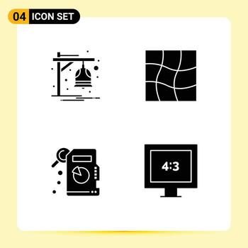 Universal Solid Glyphs Set for Web and Mobile Applications alarm aspect ratio train warp tv Editable Vector Design Elements