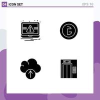 Set of Modern UI Icons Symbols Signs for essentials cloud alert currency upload Editable Vector Design Elements