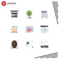 Pack of 9 creative Flat Colors of dashboard female small employee sd Editable Vector Design Elements