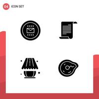 4 Creative Icons Modern Signs and Symbols of envelope home decorate secretary text light Editable Vector Design Elements