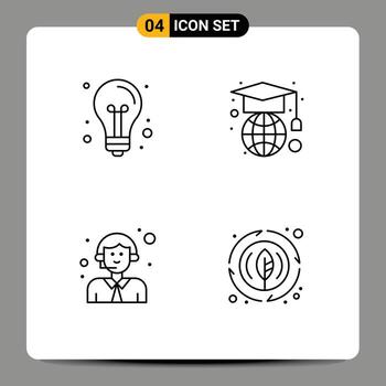 4 colores planos universales de línea de relleno establecidos para aplicaciones web y móviles idea de entrega de regreso a la escuela servicio de geografía elementos de diseño vectorial editables vector