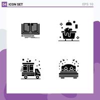 User Interface Solid Glyph Pack of modern Signs and Symbols of writing cyber monday story bathtub bed Editable Vector Design Elements