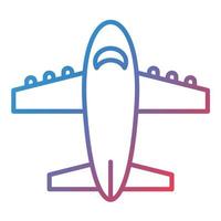 Aircraft Line Gradient Icon vector