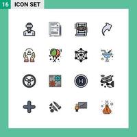 Set of 16 Modern UI Icons Symbols Signs for care up hardware arrow plan Editable Creative Vector Design Elements