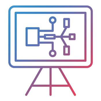 Presentation Line Gradient Icon vector