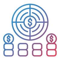 Money Target Line Gradient Icon vector